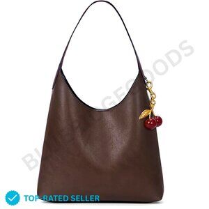Brand New HICARRY Hobo Bag Brown Vegan Leather Slouchy